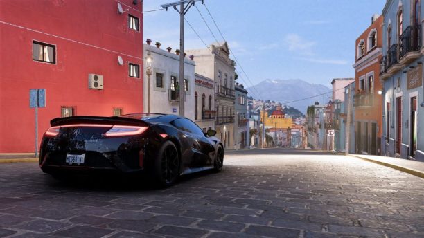 Forza Horizon 5 市街地を走る高級車